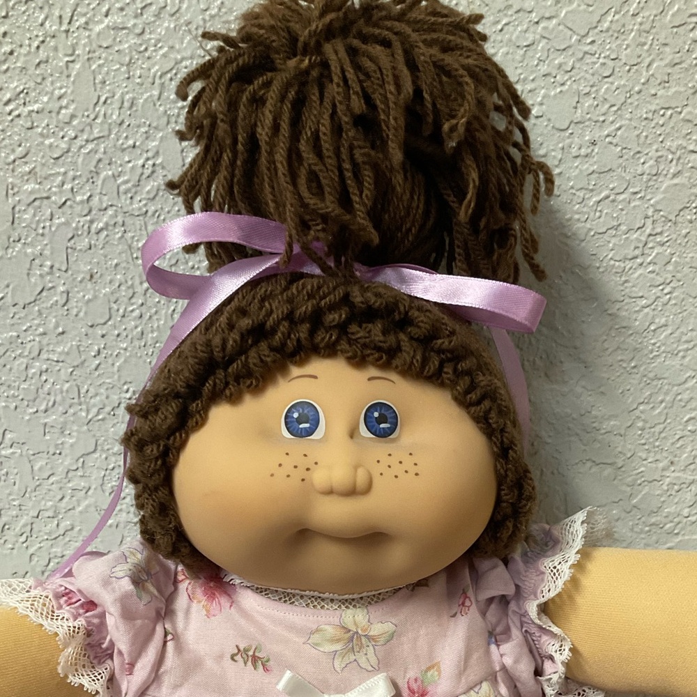 VTG JESMAR-Spain Cabbage Patch Kid Girl Brown Hair Blue Eyes Freckles HM#1 1984